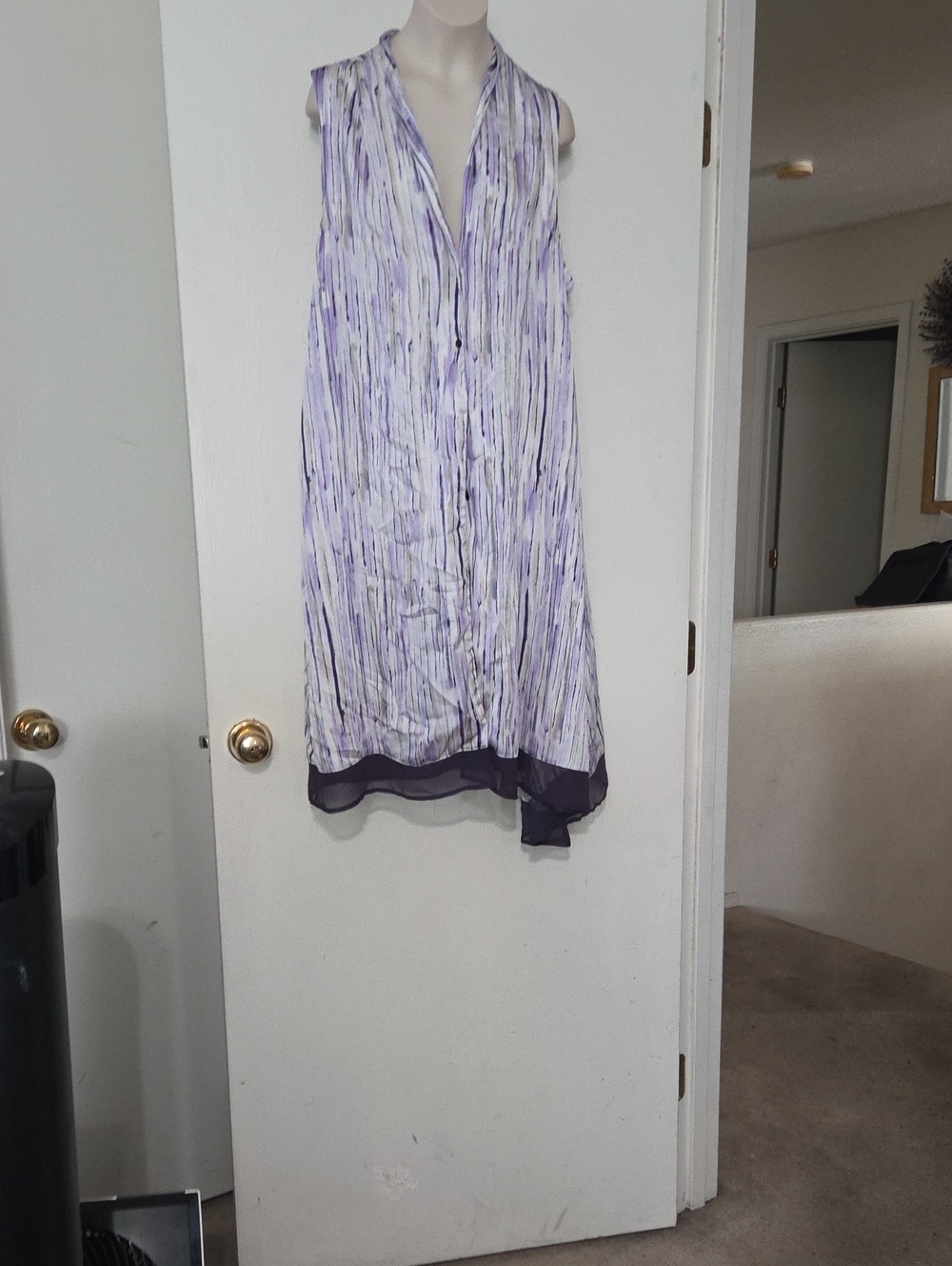 Simply Vera Vera Wang Lavender and White Sleeveless Midi Dress